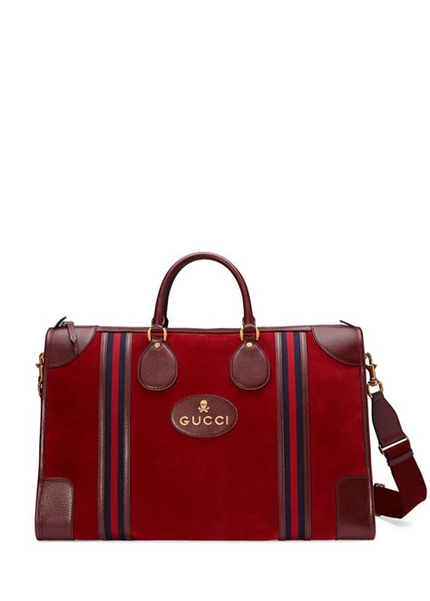 gucci large suede duffle bag with web red|gucci duffle bag outlet.